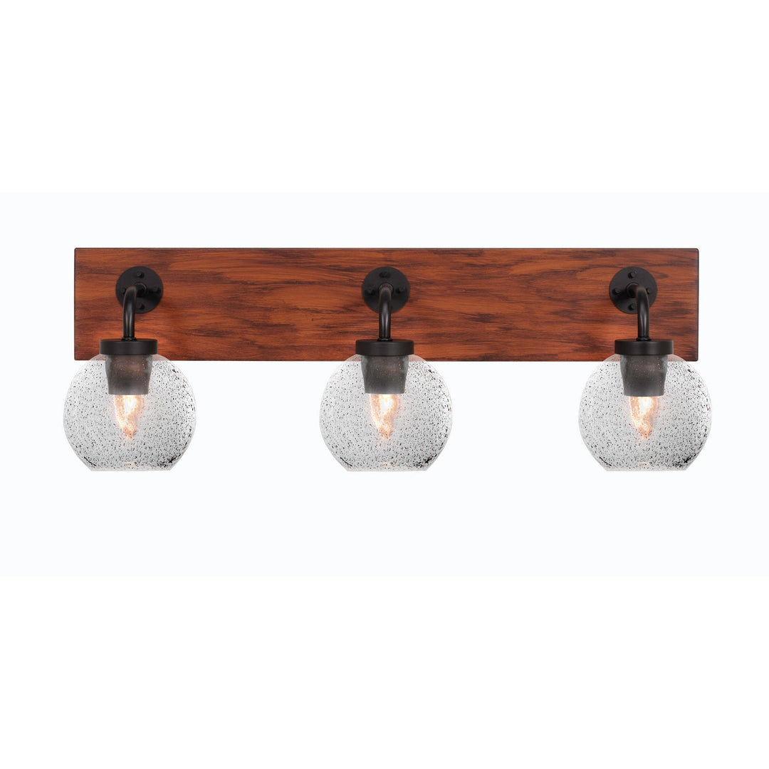 Toltec Oxbridge 1773-mbwg-4102 Bath Vanity Light 26 in. wide - Matte Black & Painted Wood-look