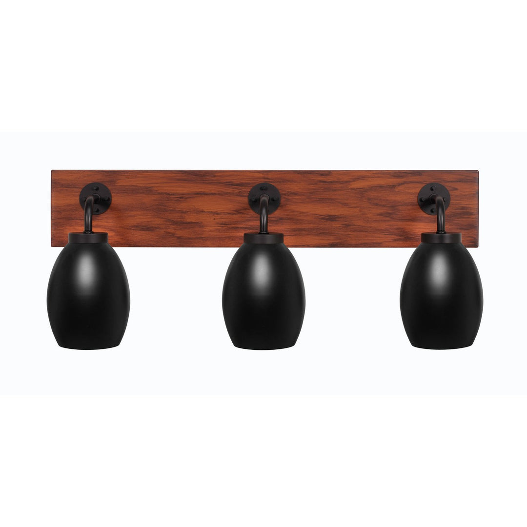 Toltec Oxbridge 1773-mbwg-426-mb Bath Vanity Light 26 in. wide - Matte Black & Painted Wood-look