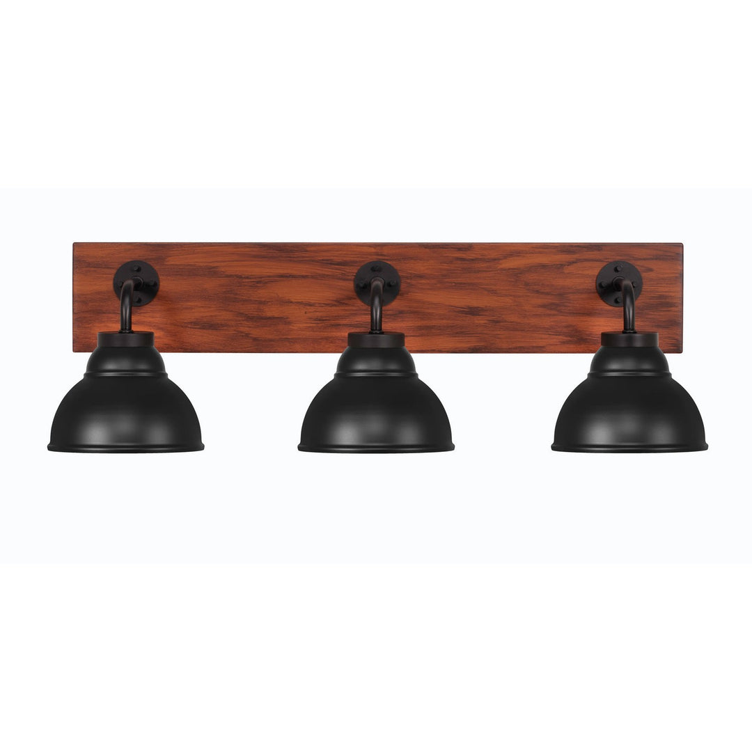 Toltec Oxbridge 1773-mbwg-427-mb Bath Vanity Light 28 in. wide - Matte Black & Painted Wood-look