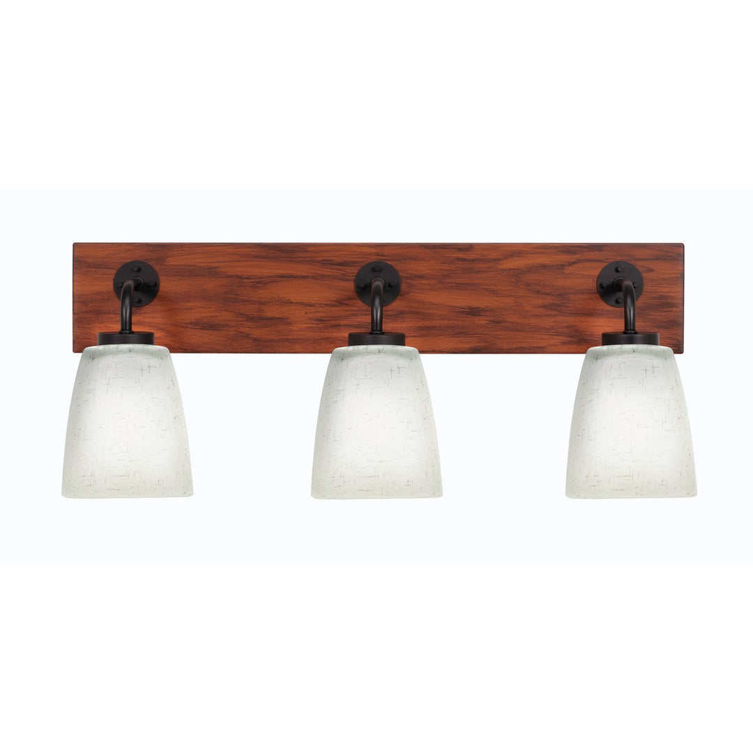 Toltec Oxbridge 1773-mbwg-460 Bath Vanity Light 26 in. wide - Matte Black & Painted Wood-look