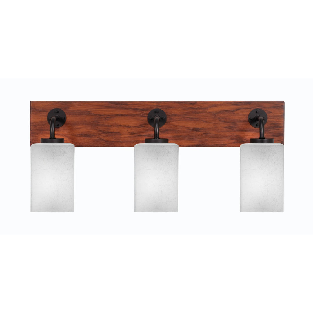 Toltec Oxbridge 1773-mbwg-531 Bath Vanity Light 26 in. wide - Matte Black & Painted Wood-look