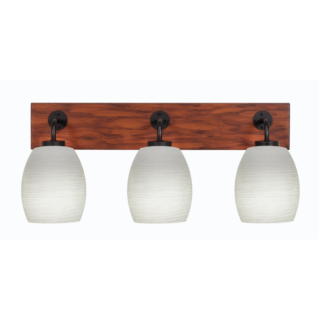 Toltec Oxbridge 1773-mbwg-615 Bath Vanity Light 26 in. wide - Matte Black & Painted Wood-look