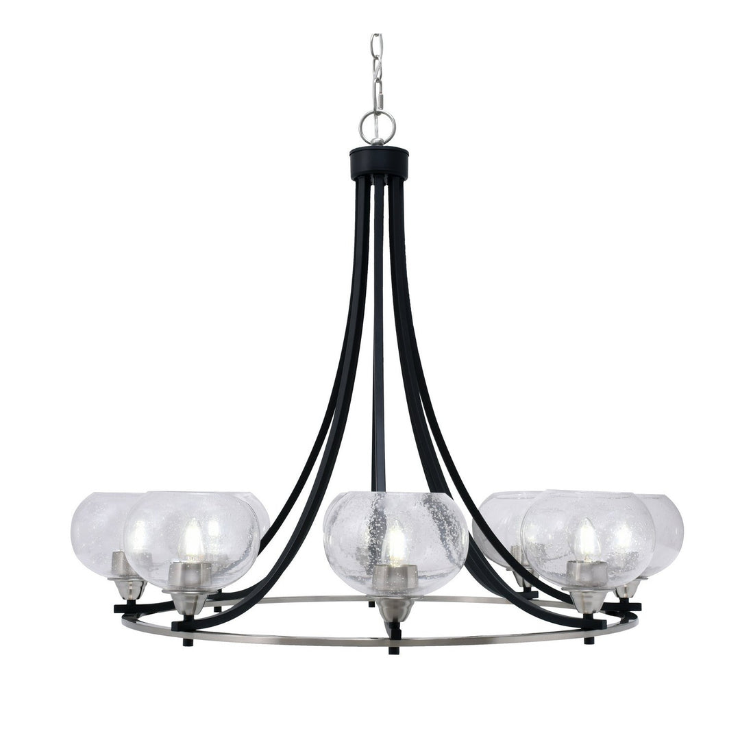 Toltec Paramount 3408-mbbn-202 Chandelier Light - Matte Black & Brushed Nickel