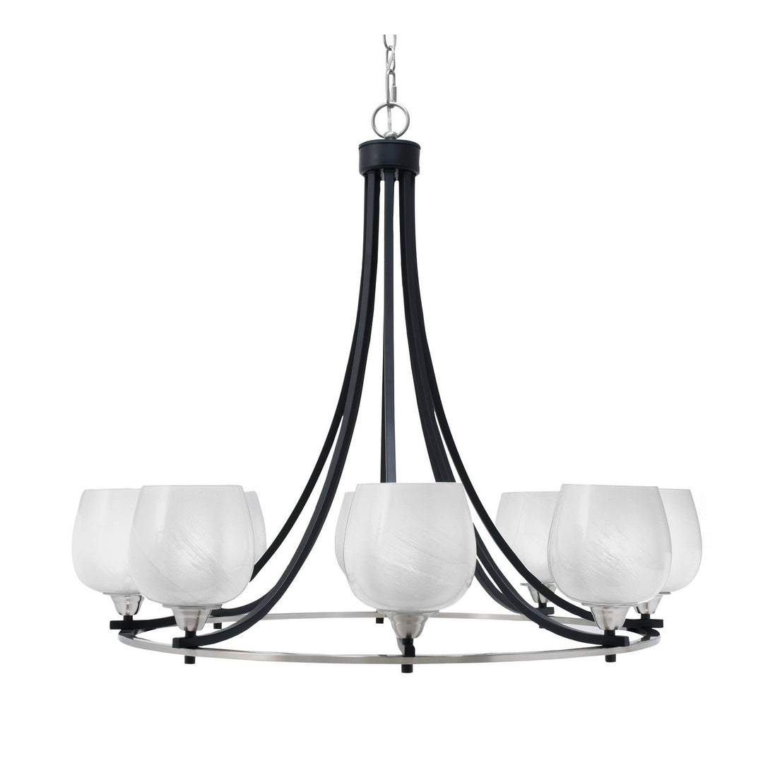 Toltec Paramount 3408-mbbn-4811 Chandelier Light - Matte Black & Brushed Nickel