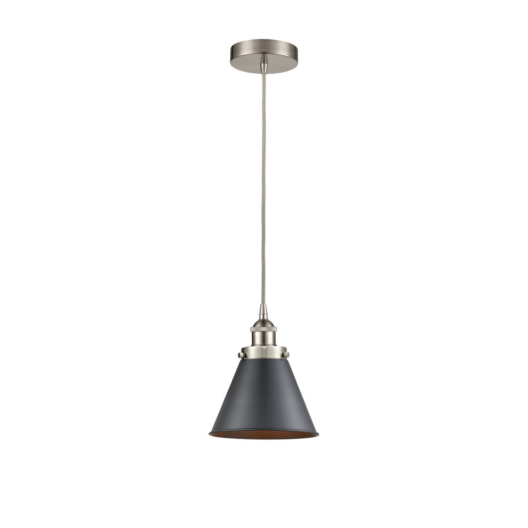 Innovations Edison 616-1PH-SN-M13-BK Pendant Light - Brushed Satin Nickel