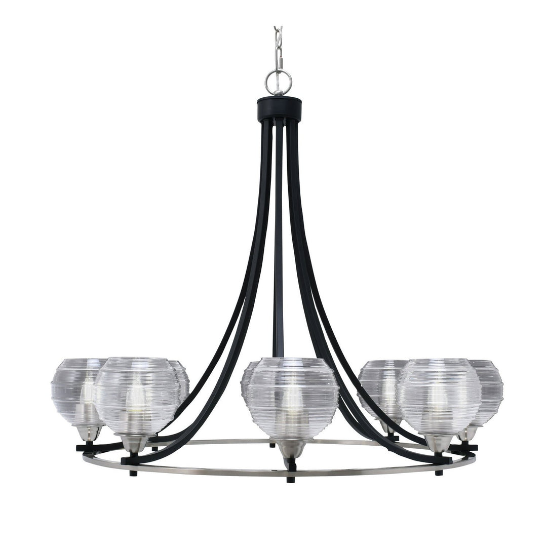 Toltec Paramount 3408-mbbn-5110 Chandelier Light - Matte Black & Brushed Nickel
