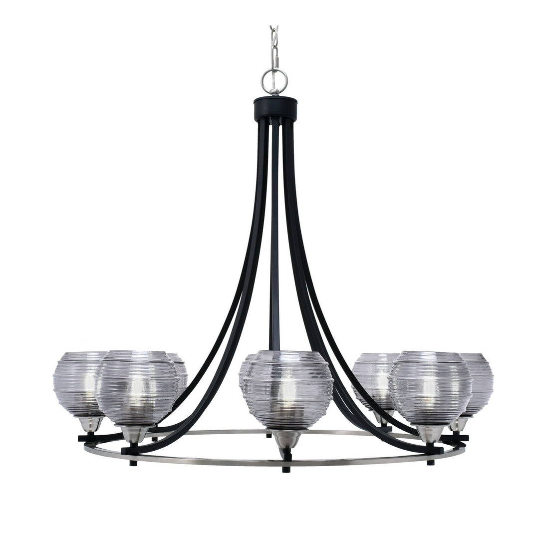 Toltec Paramount 3408-mbbn-5112 Chandelier Light - Matte Black & Brushed Nickel