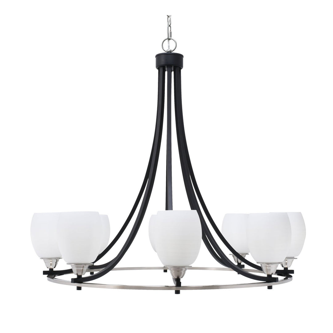 Toltec Paramount 3408-mbbn-615 Chandelier Light - Matte Black & Brushed Nickel