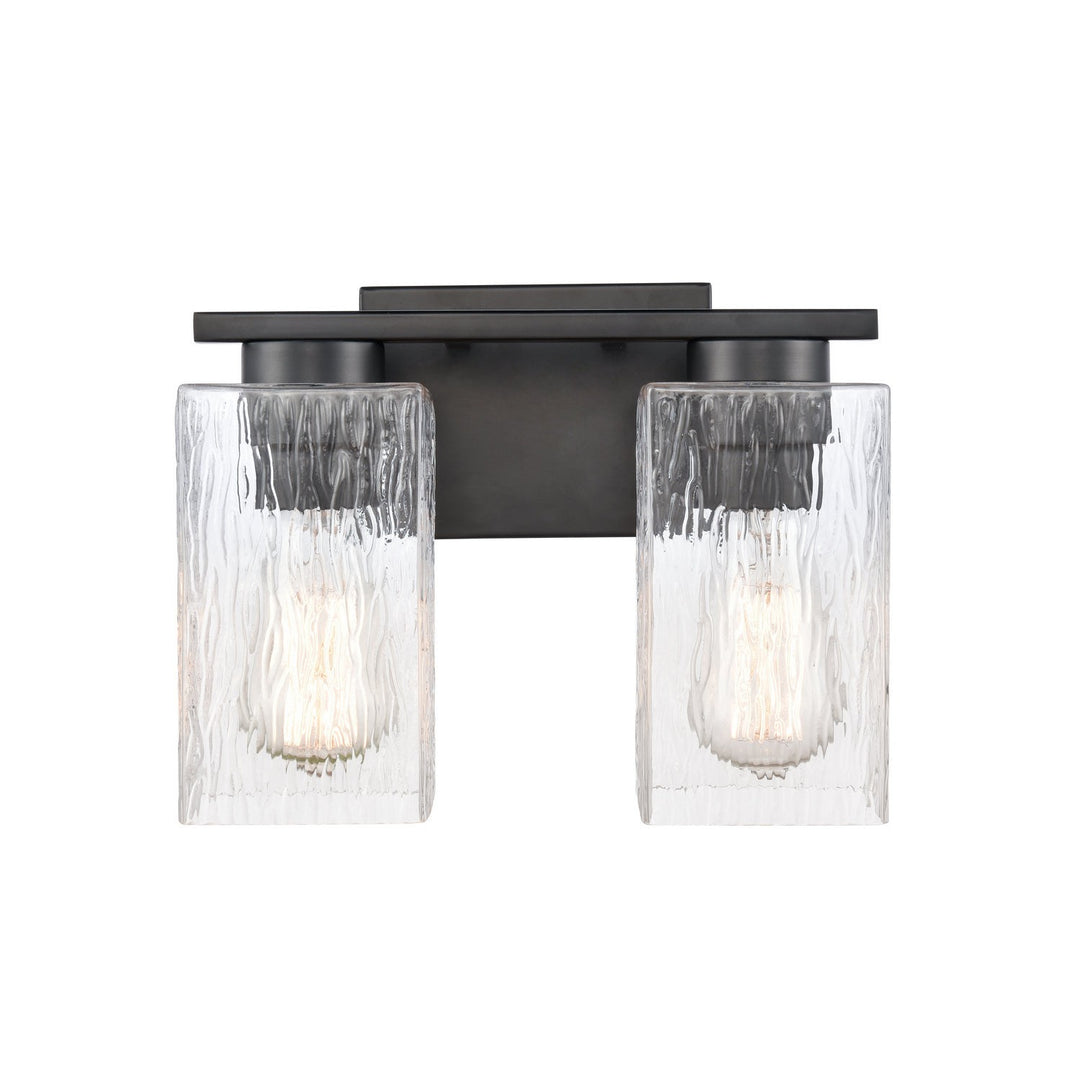 Innovations Auralume 419-2W-BK-CL-LED Bath Vanity Light 12 in. wide - Matte Black