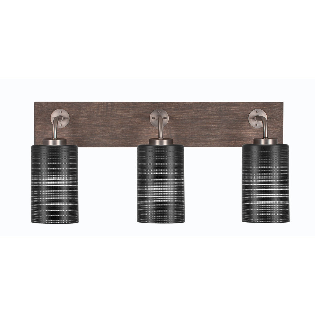 Toltec Oxbridge 1773-gpdw-4069 Bath Vanity Light 26 in. wide - Graphite & Painted Distressed Wood-look