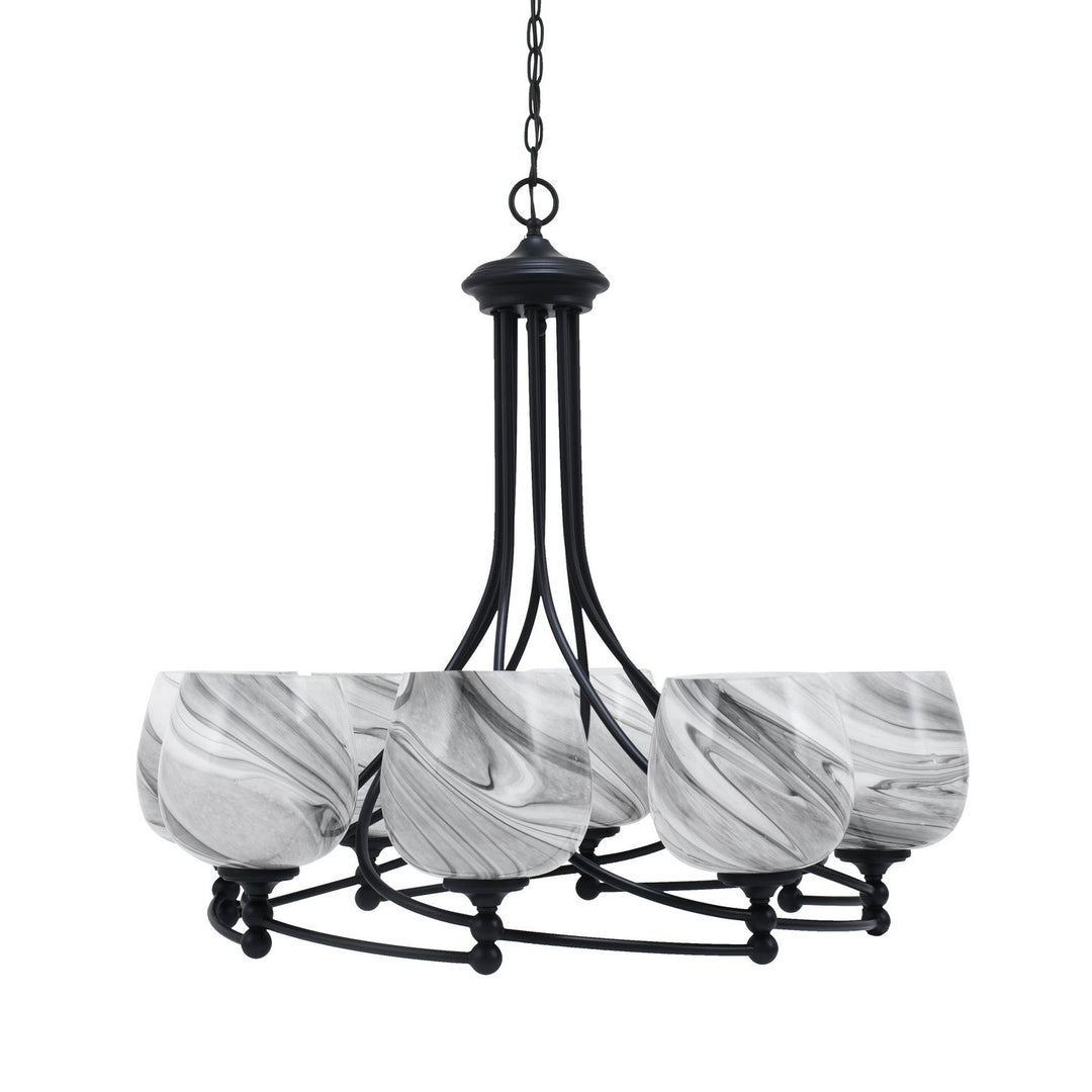 Toltec Capri 908-mb-4819 Chandelier Light - Matte Black