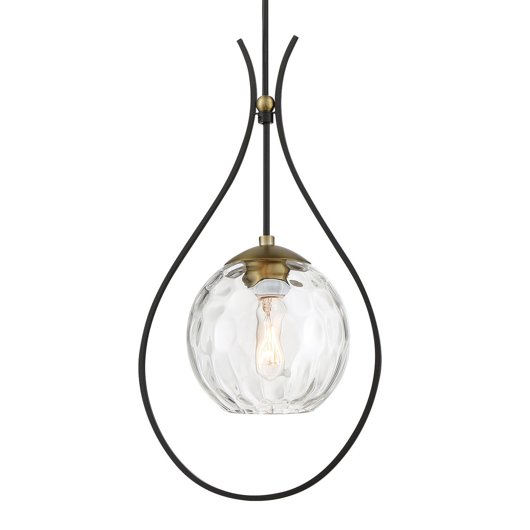 Minka-Lavery Cody 1531-726 Pendant Light - Coal And Soft Brass