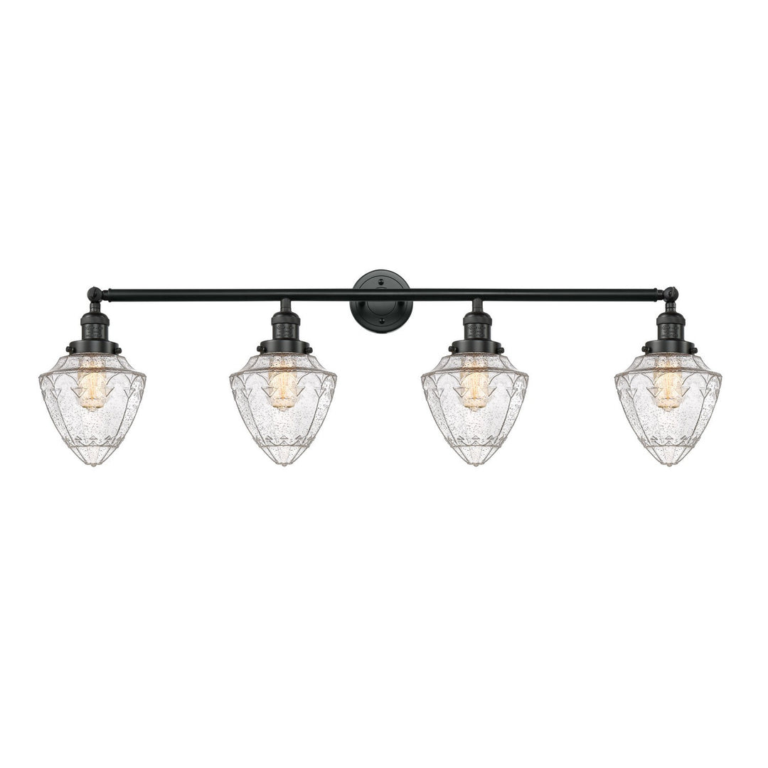 Innovations Franklin Restoration 215-BK-G664-7-LED Bath Vanity Light 46 in. wide - Matte Black