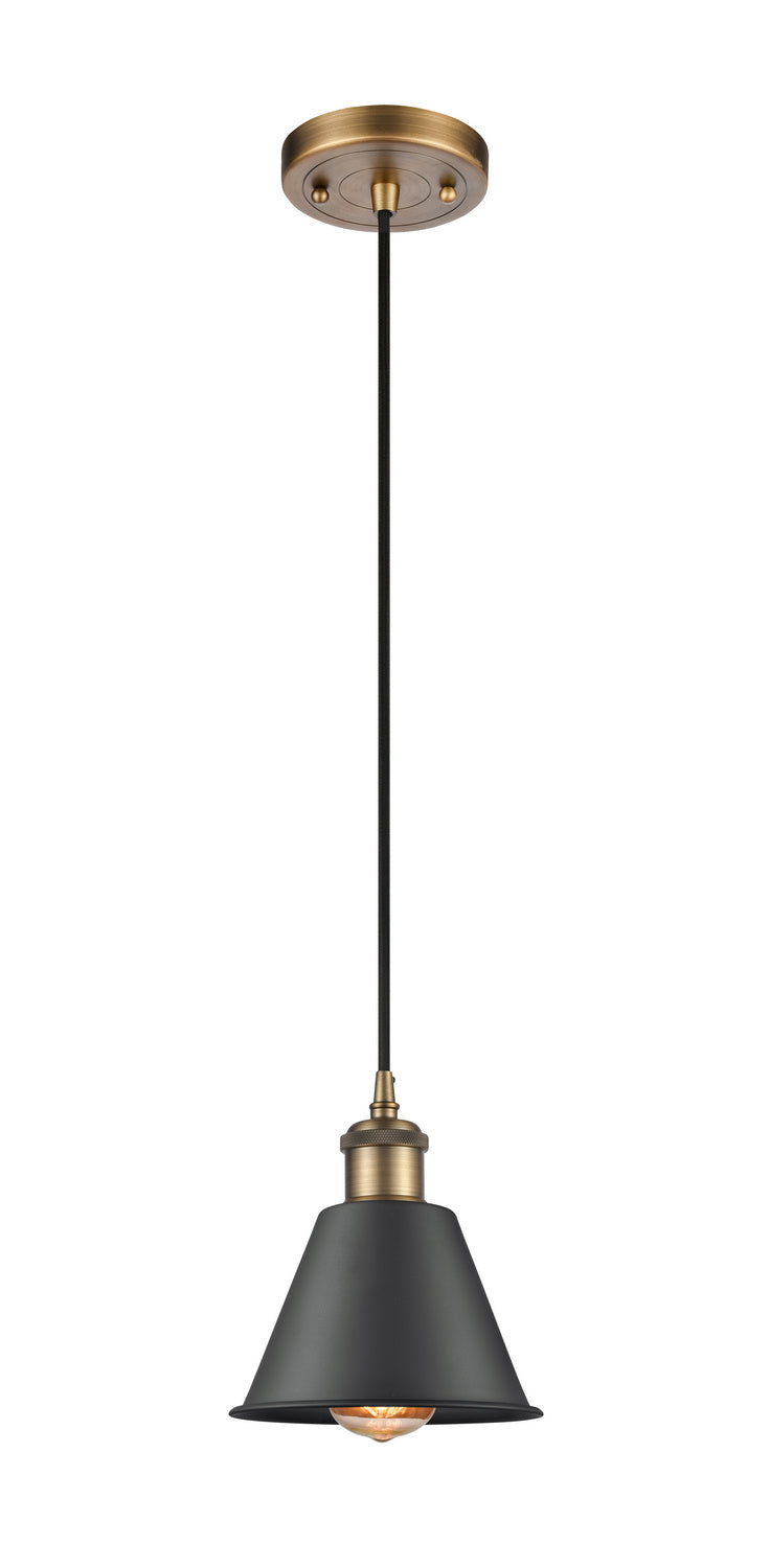 Innovations Ballston 516-1P-BB-M8-BK-LED Pendant Light - Brushed Brass