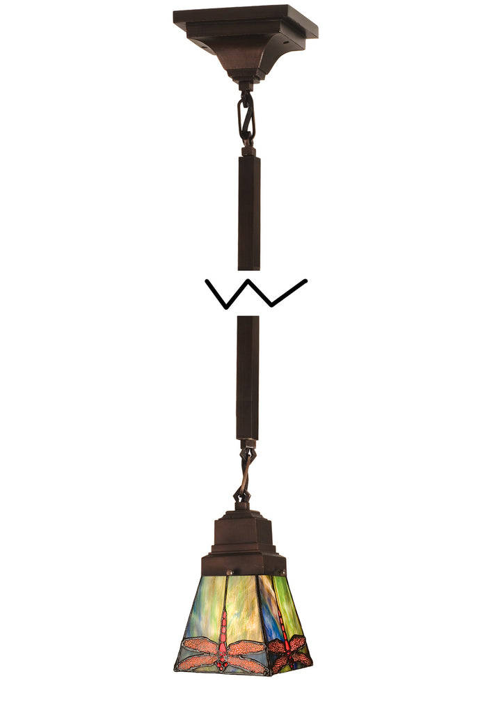 Meyda Tiffany Prairie Dragonfly 49102 Pendant Light - Mahogany Bronze