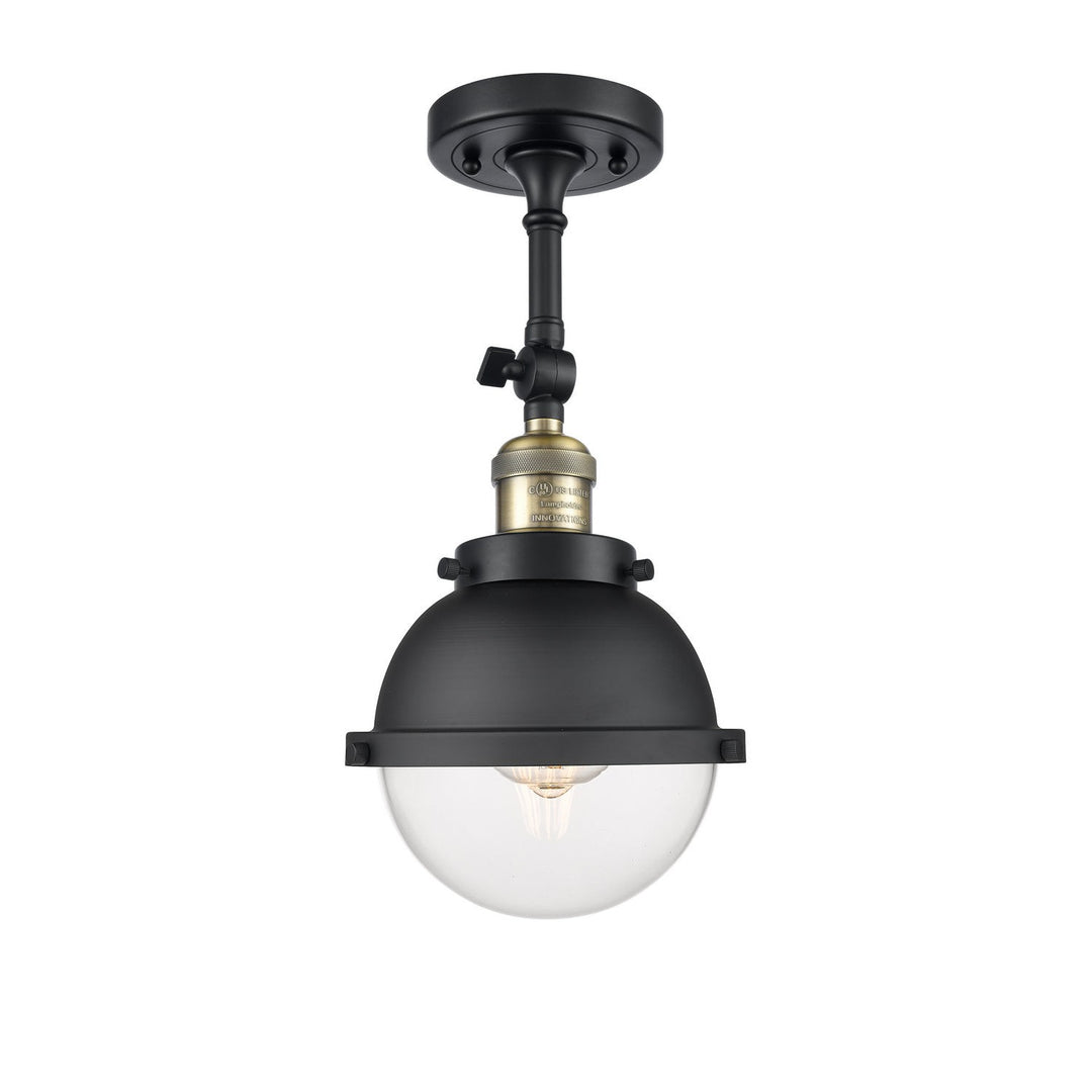Innovations Franklin Restoration 201F-BAB-HFS-62-BK-LED Pendant Light - Black Antique Brass