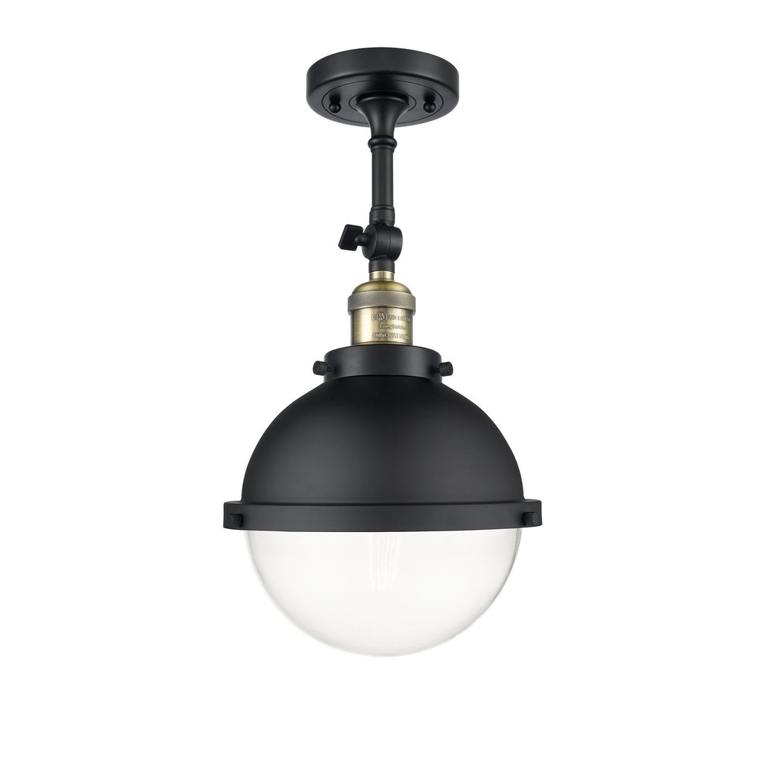 Innovations Franklin Restoration 201F-BAB-HFS-82-BK-LED Pendant Light - Black Antique Brass
