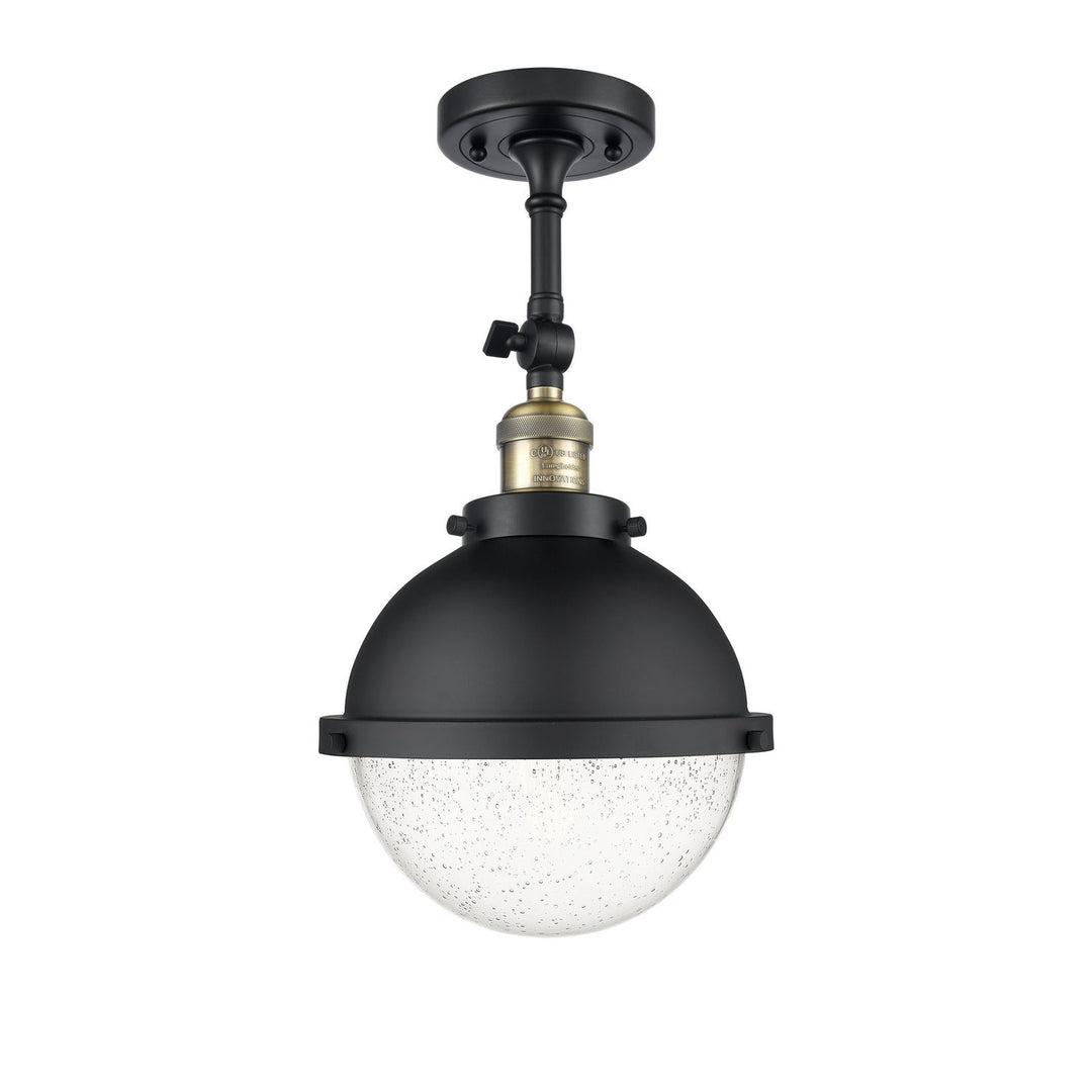 Innovations Franklin Restoration 201F-BAB-HFS-84-BK-LED Pendant Light - Black Antique Brass