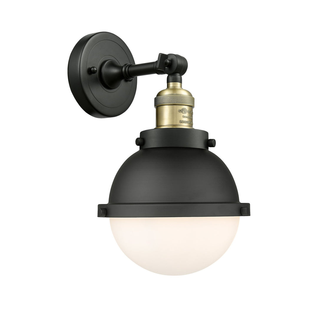 Innovations Franklin Restoration 203-BAB-HFS-61-BK-LED Wall Sconce Light - Black Antique Brass