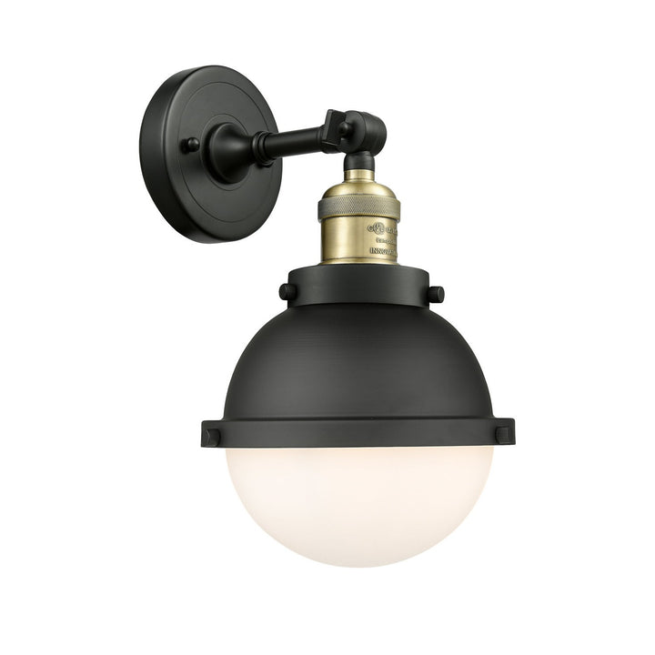 Innovations Franklin Restoration 203-BAB-HFS-61-BK-LED Wall Sconce Light - Black Antique Brass