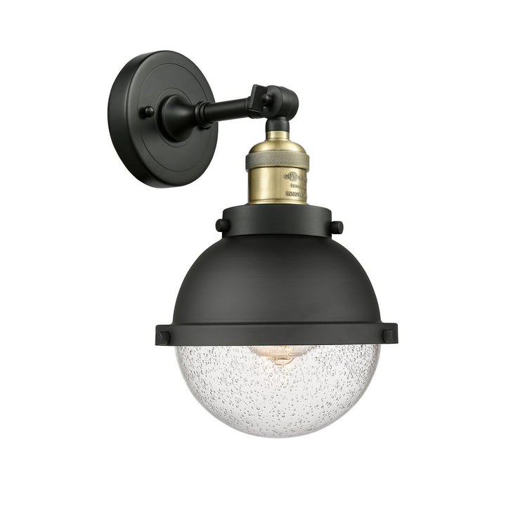 Innovations Franklin Restoration 203-BAB-HFS-64-BK-LED Wall Sconce Light - Black Antique Brass