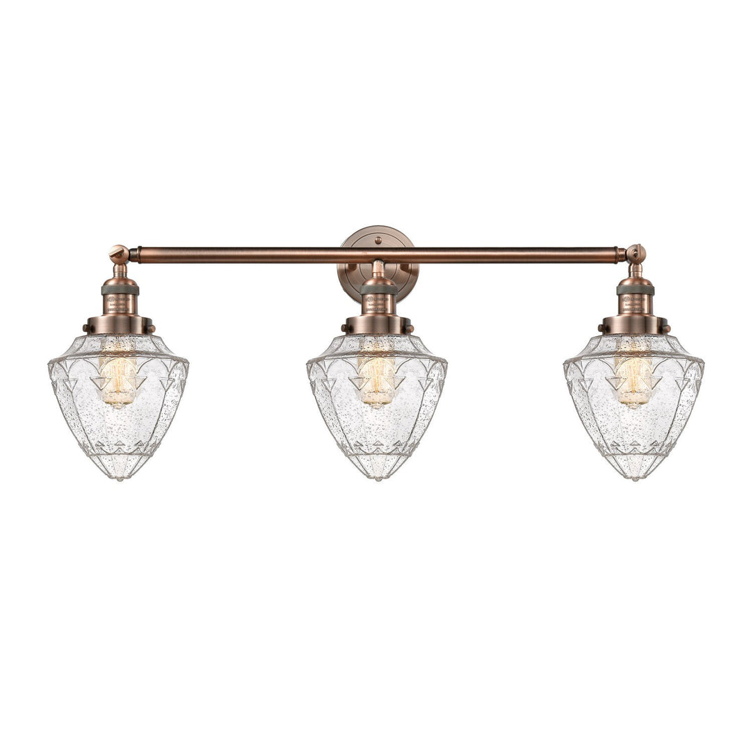 Innovations Franklin Restoration 205-AC-G664-7 Bath Vanity Light 34 in. wide - Antique Copper