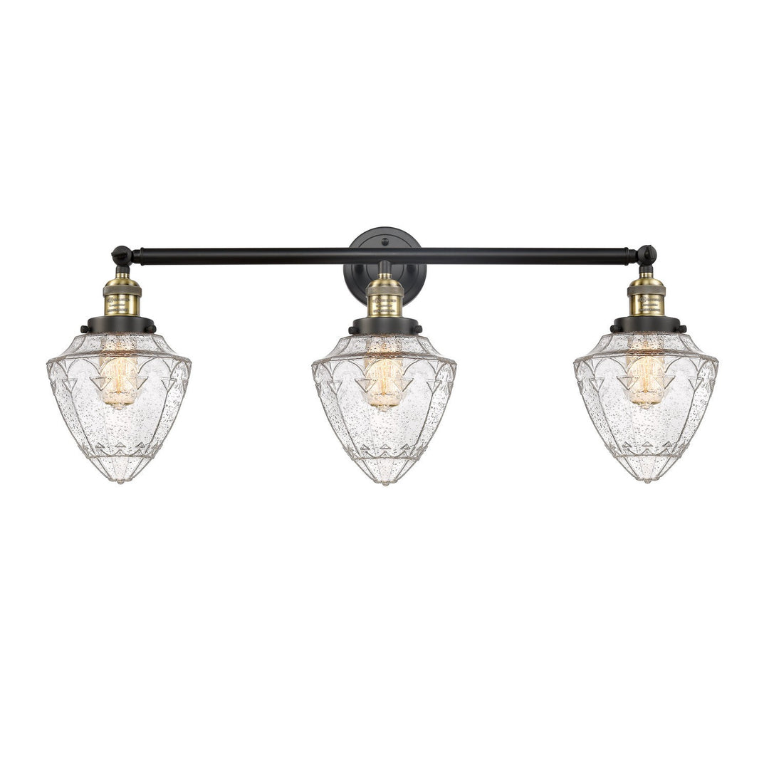 Innovations Franklin Restoration 205-BAB-G664-7 Bath Vanity Light 34 in. wide - Black Antique Brass