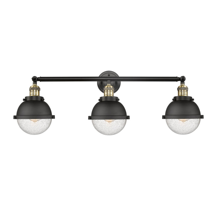 Innovations Franklin Restoration 205-BAB-HFS-64-BK-LED Bath Vanity Light 34 in. wide - Black Antique Brass