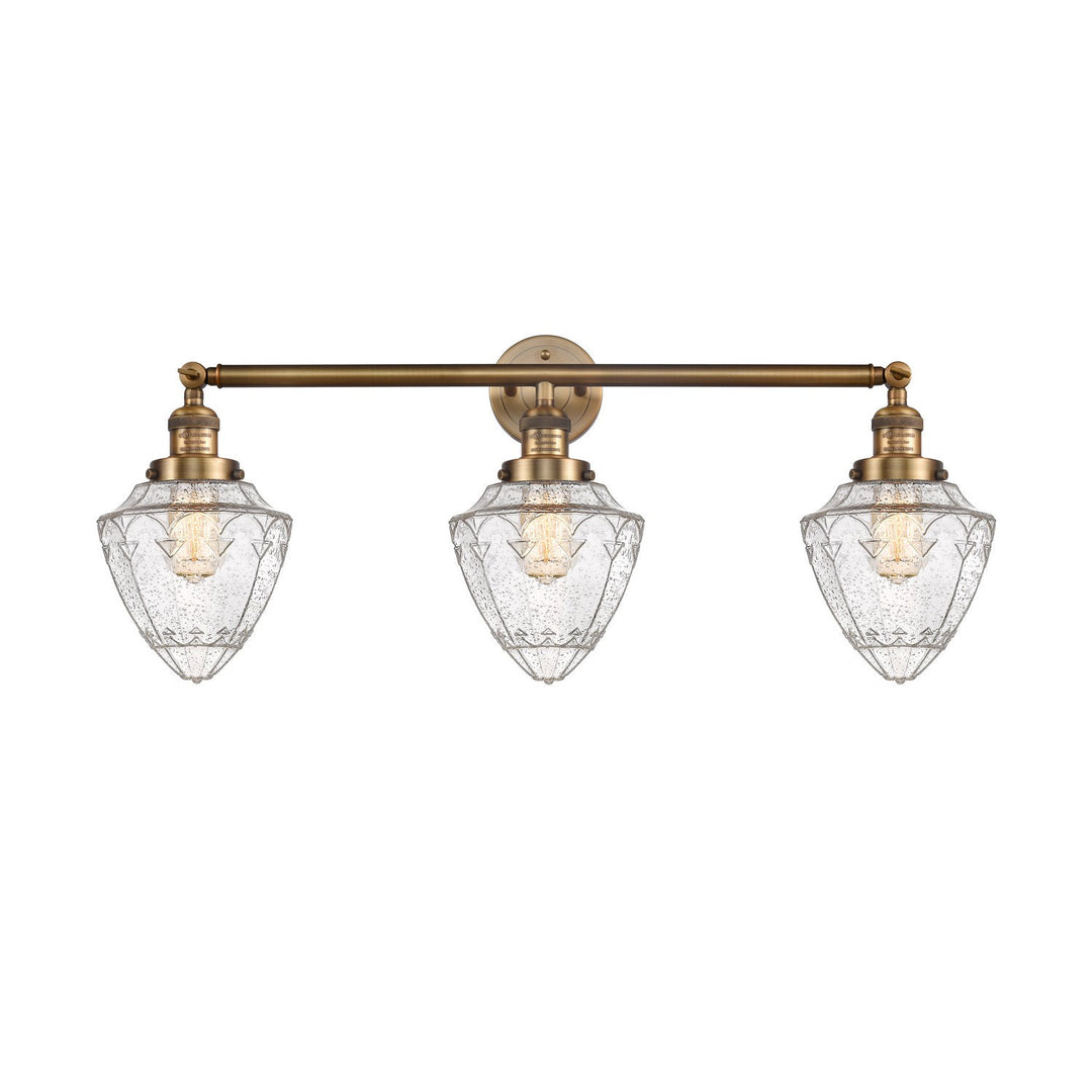 Innovations Franklin Restoration 205-BB-G664-7 Bath Vanity Light 34 in. wide - Brushed Brass