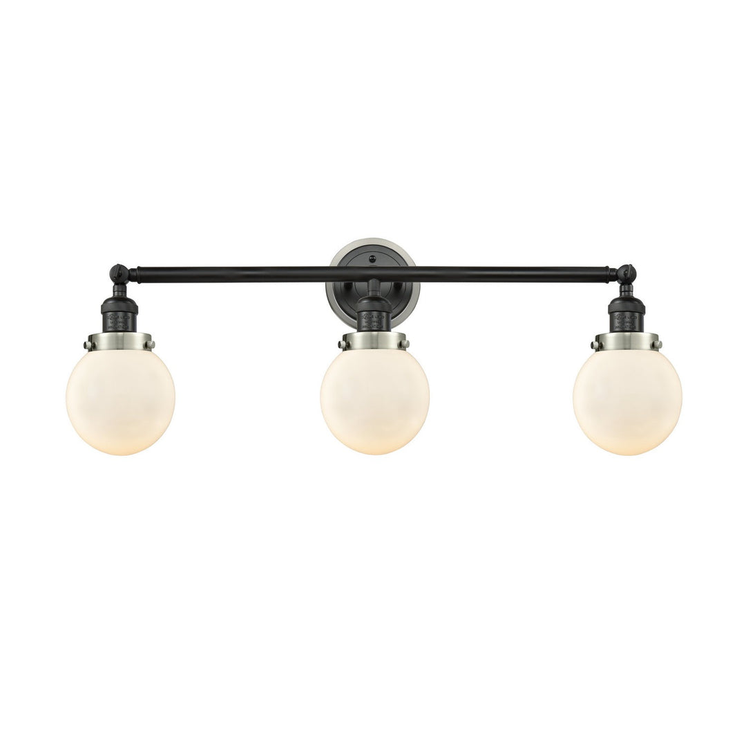 Innovations Franklin Restoration 205BK-BPSN-HRSN-G201-6 Bath Vanity Light 30 in. wide - Matte Black