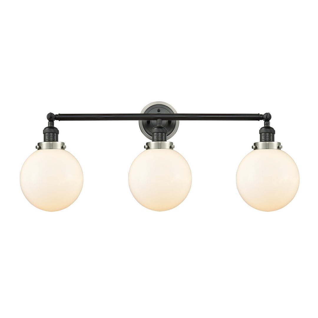 Innovations Franklin Restoration 205BK-BPSN-HRSN-G201-8 Bath Vanity Light 32 in. wide - Matte Black