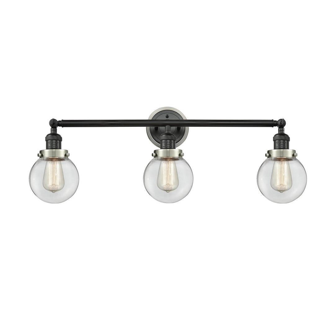 Innovations Franklin Restoration 205BK-BPSN-HRSN-G202-6 Bath Vanity Light 30 in. wide - Matte Black