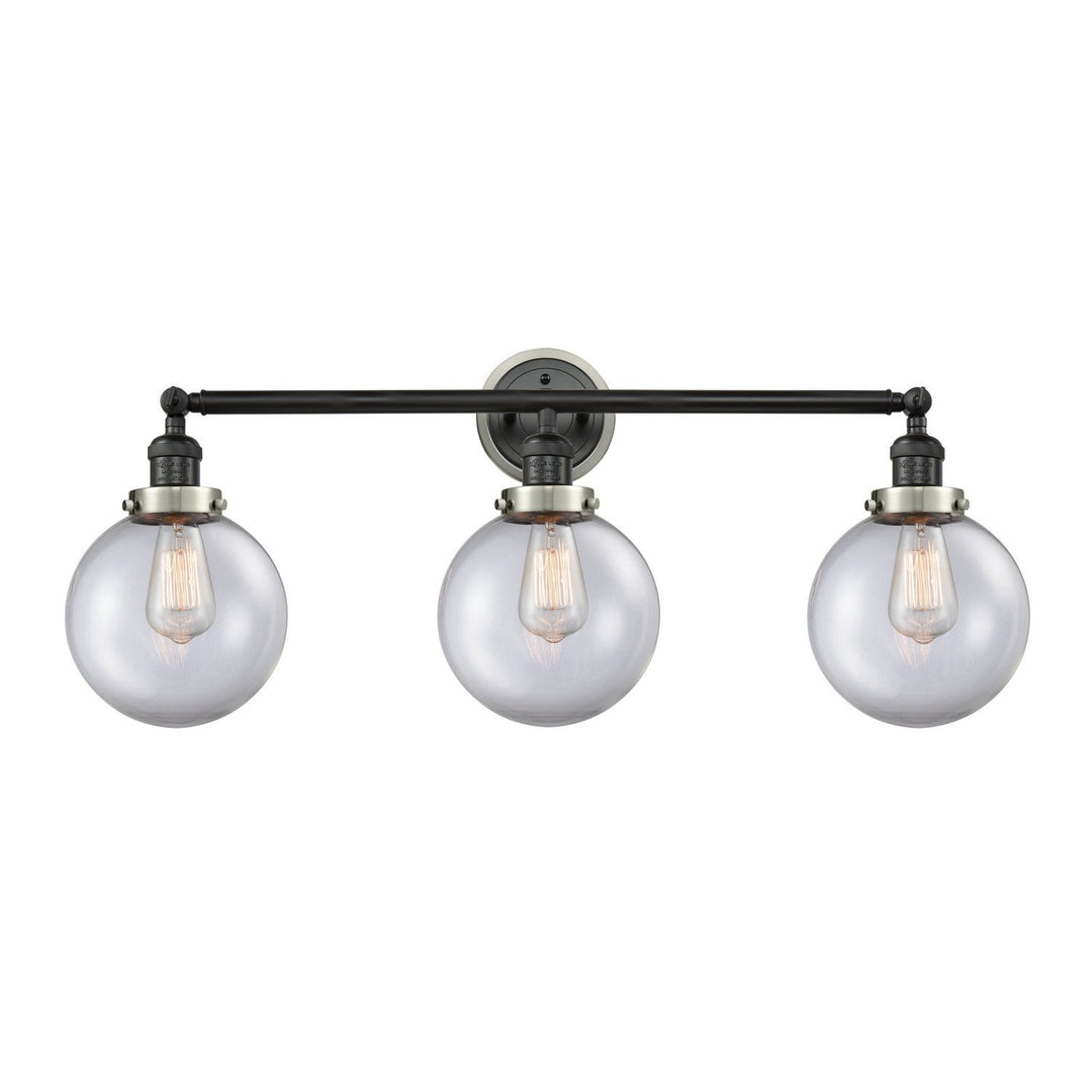 Innovations Franklin Restoration 205BK-BPSN-HRSN-G202-8 Bath Vanity Light 32 in. wide - Matte Black