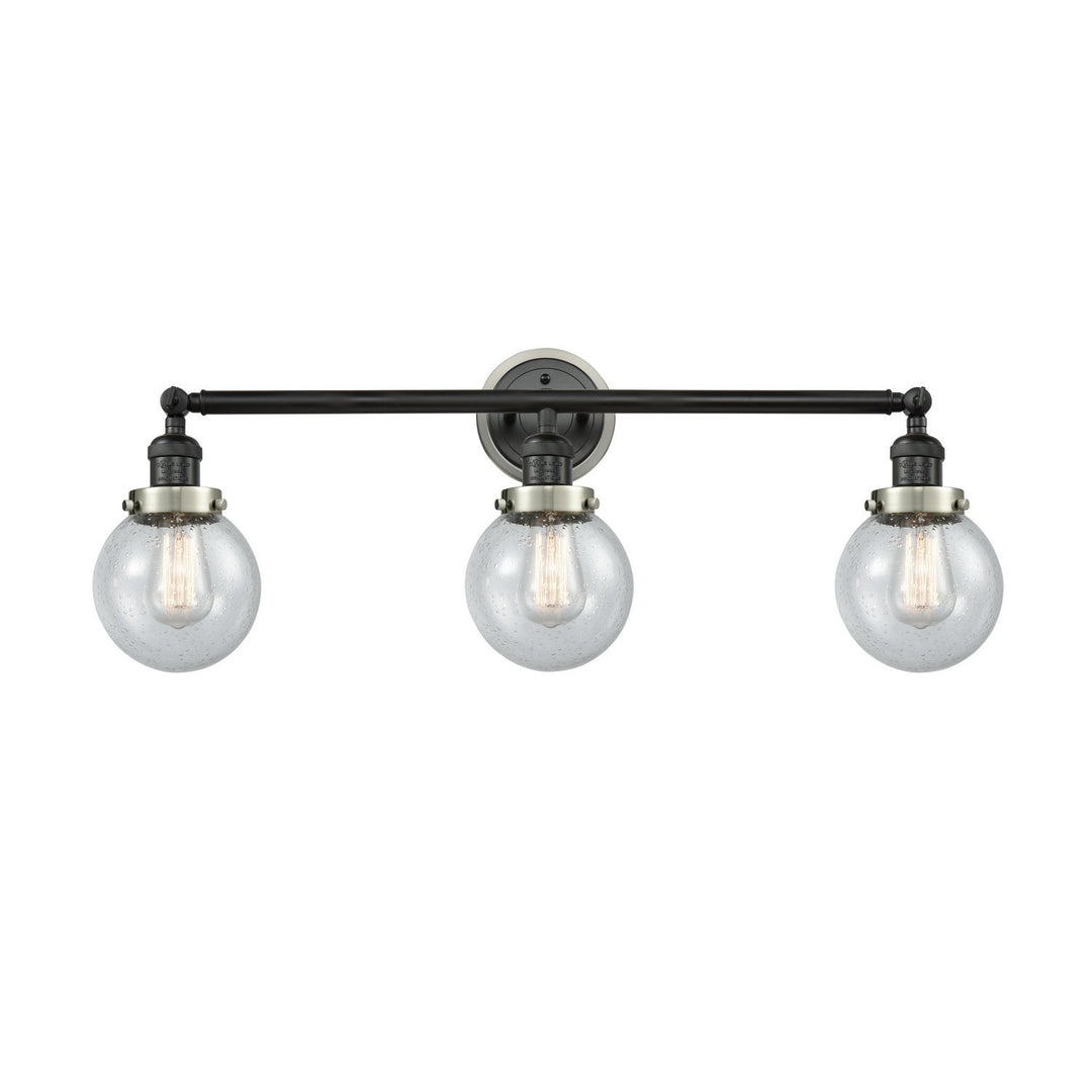 Innovations Franklin Restoration 205BK-BPSN-HRSN-G204-6 Bath Vanity Light 30 in. wide - Matte Black