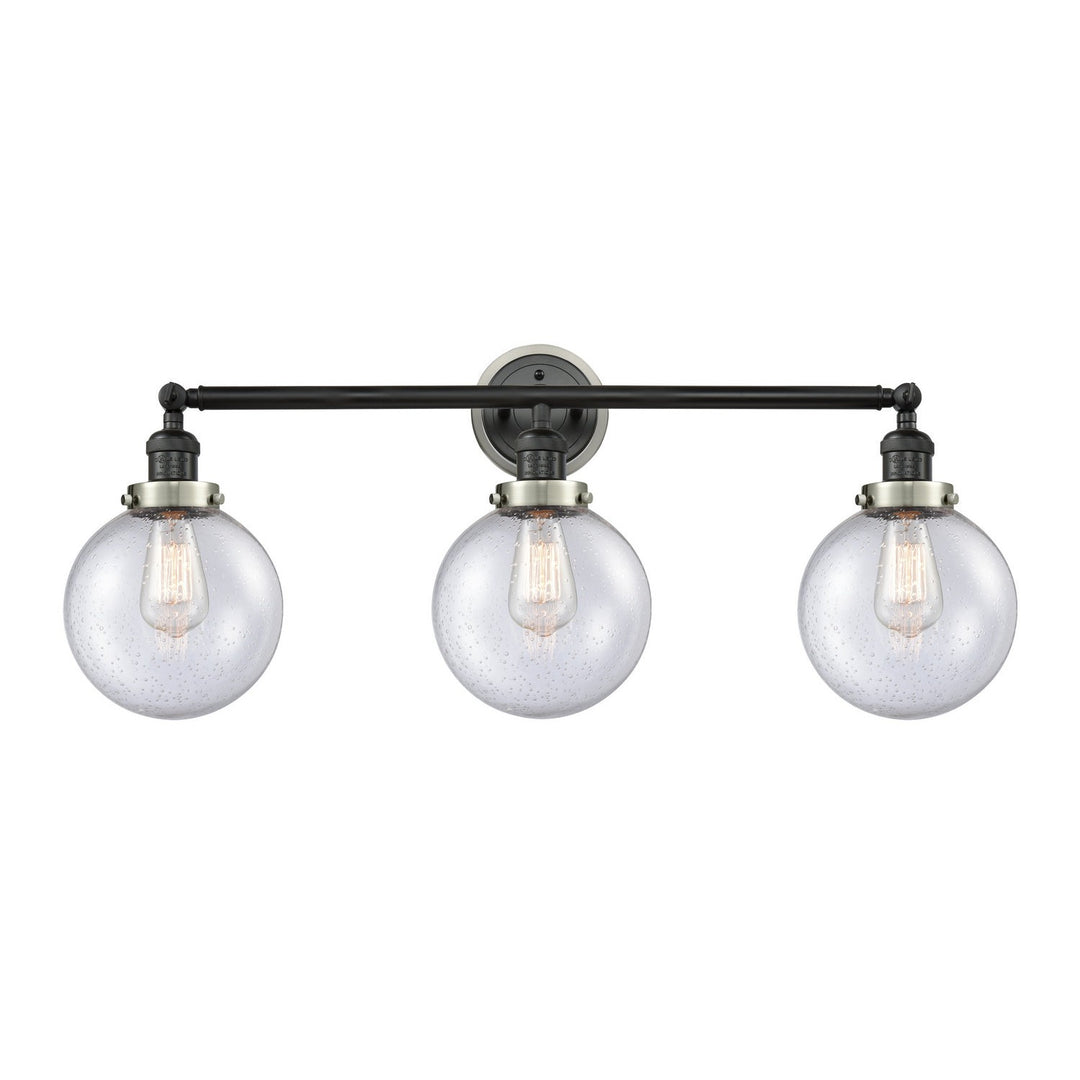 Innovations Franklin Restoration 205BK-BPSN-HRSN-G204-8 Bath Vanity Light 32 in. wide - Matte Black