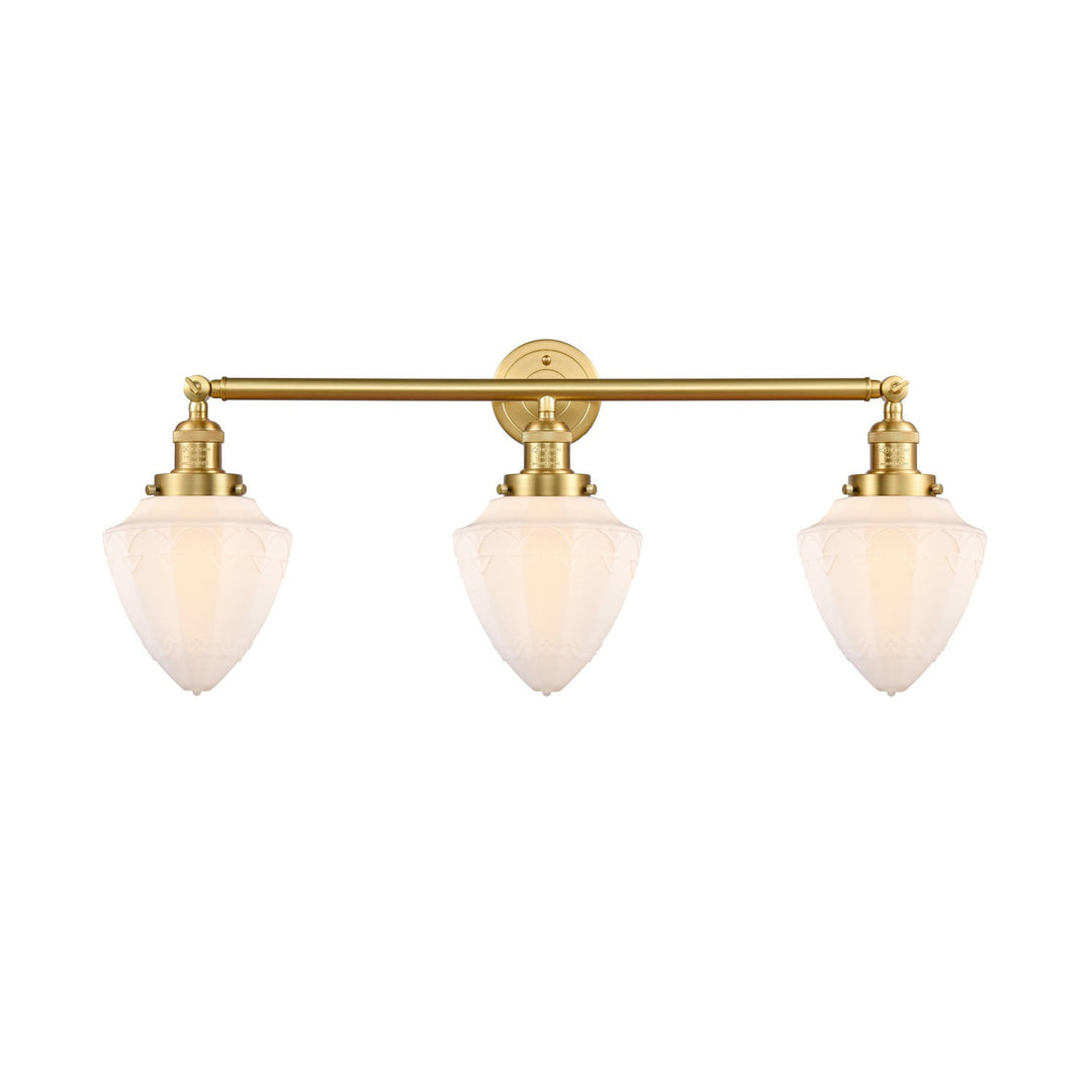 Innovations Franklin Restoration 205-SG-G661-7 Bath Vanity Light 34 in. wide - Satin Gold