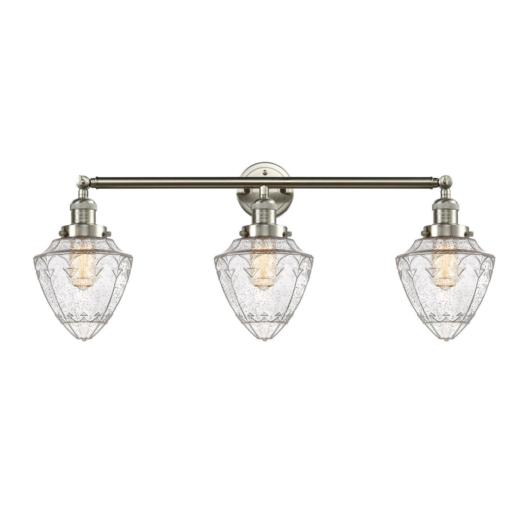 Innovations Franklin Restoration 205-SN-G664-7 Bath Vanity Light 34 in. wide - Brushed Satin Nickel