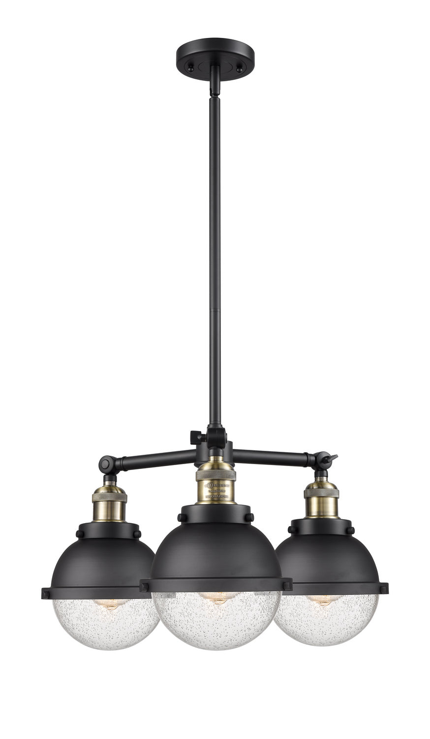 Innovations Franklin Restoration 207-BAB-HFS-64-BK-LED Chandelier Light - Black Antique Brass