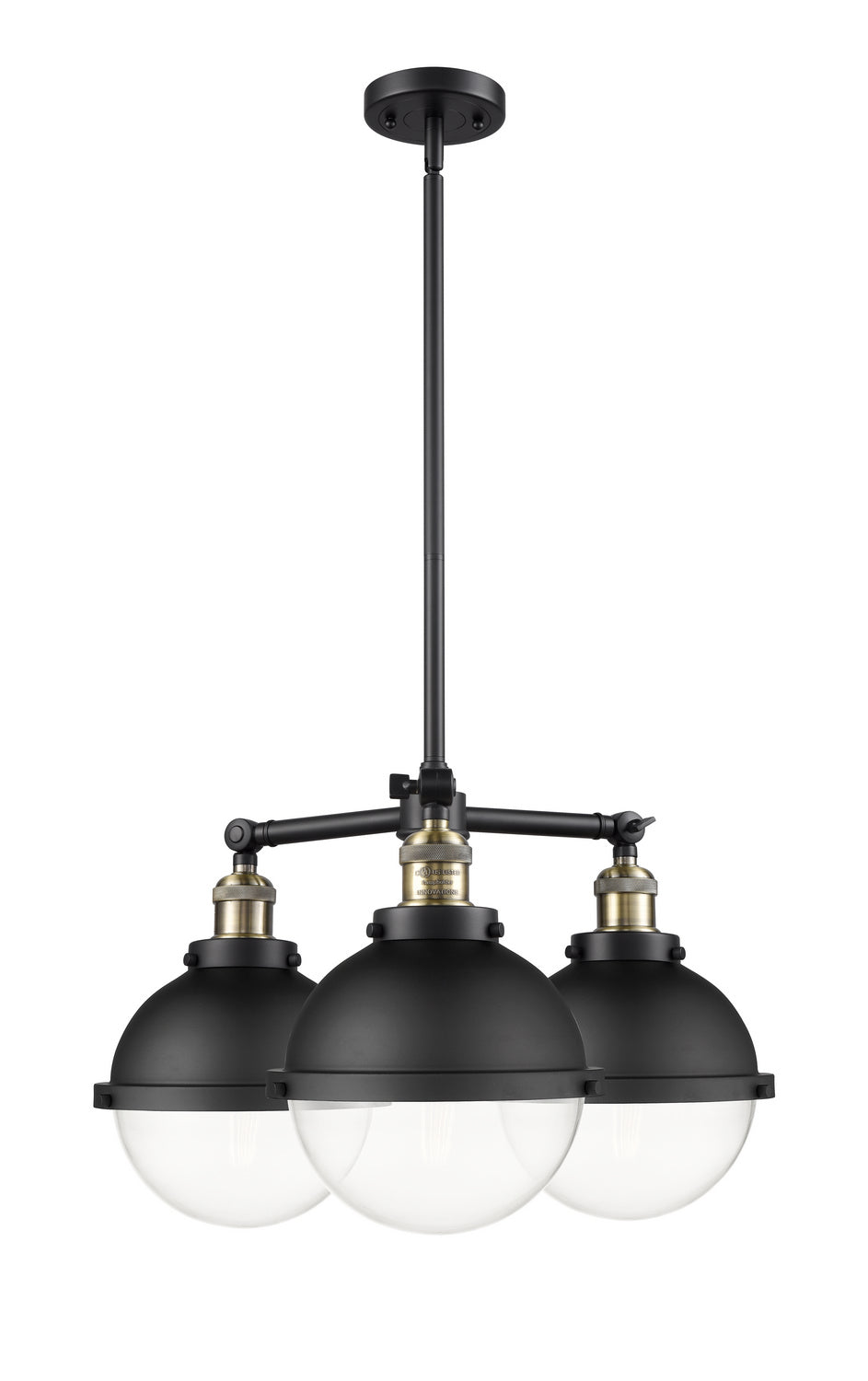 Innovations Franklin Restoration 207-BAB-HFS-82-BK Chandelier Light - Black Antique Brass