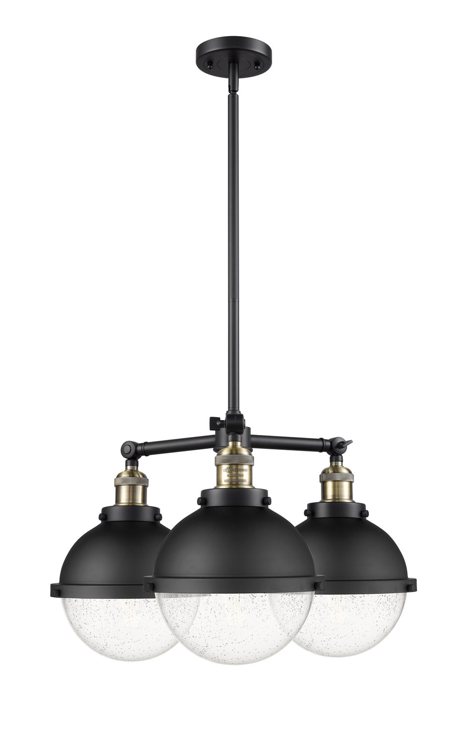 Innovations Franklin Restoration 207-BAB-HFS-84-BK-LED Chandelier Light - Black Antique Brass