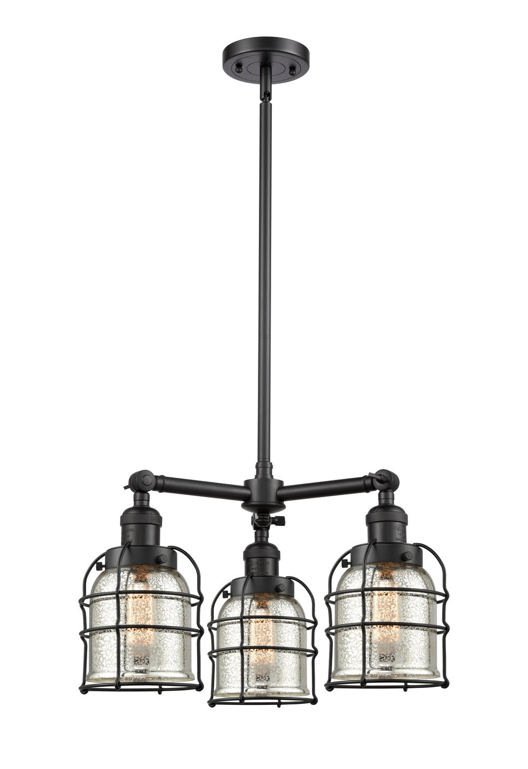 Innovations Franklin Restoration 207-BK-G58-CE-LED Chandelier Light - Matte Black