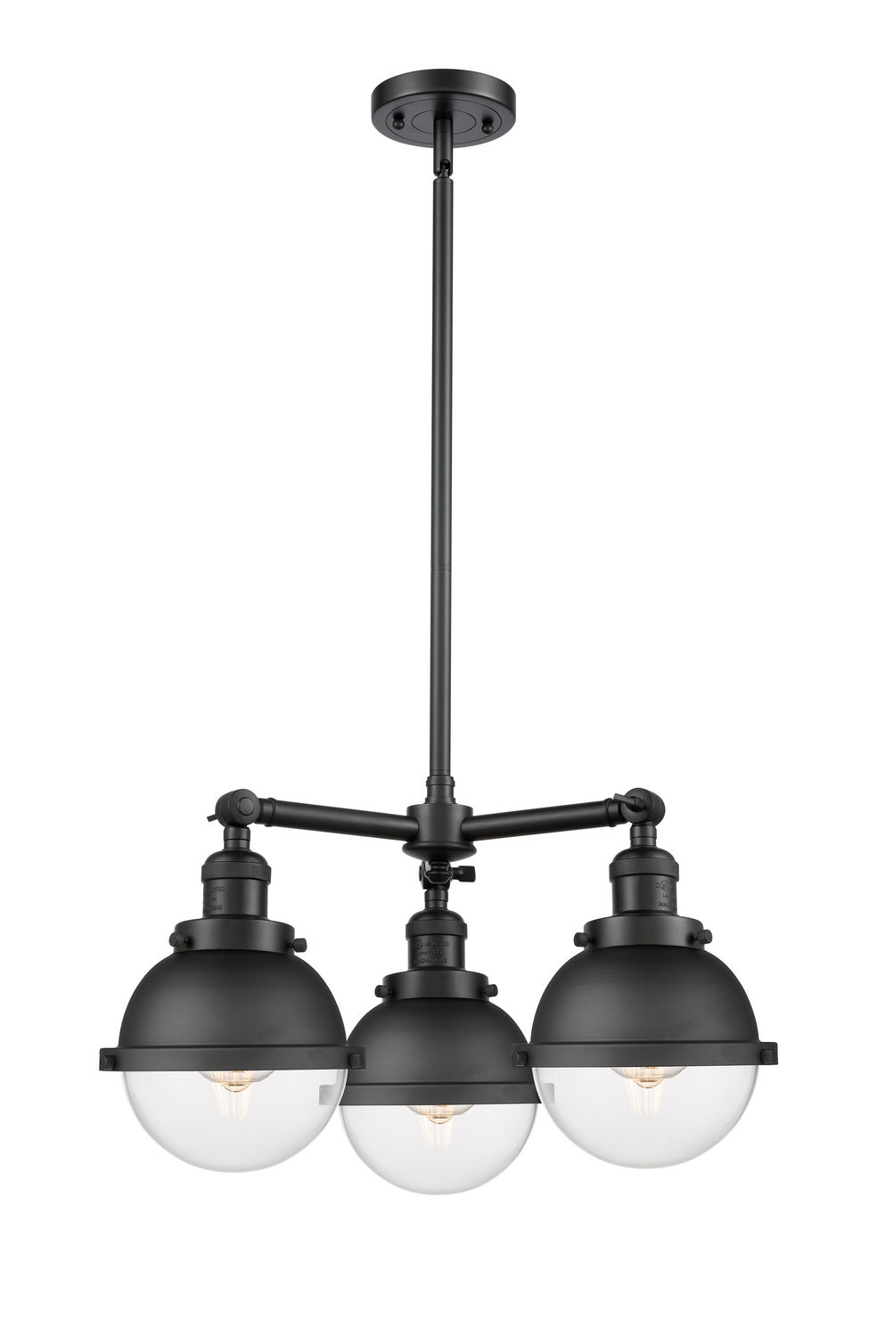 Innovations Franklin Restoration 207-BK-HFS-62-BK Chandelier Light - Matte Black