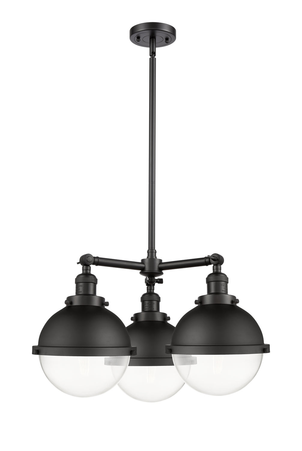 Innovations Franklin Restoration 207-BK-HFS-82-BK Chandelier Light - Matte Black