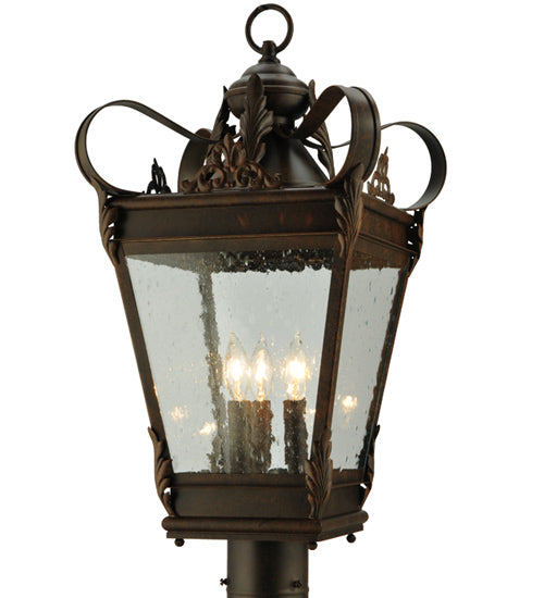 Meyda Tiffany Lighting 129190 Verona Three Light Post Mount Outdoor Bronze / Dark