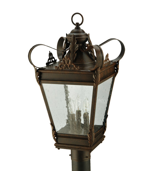 Meyda Tiffany Lighting 129190 Verona Three Light Post Mount Outdoor Bronze / Dark