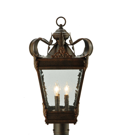 Meyda Tiffany Lighting 129190 Verona Three Light Post Mount Outdoor Bronze / Dark