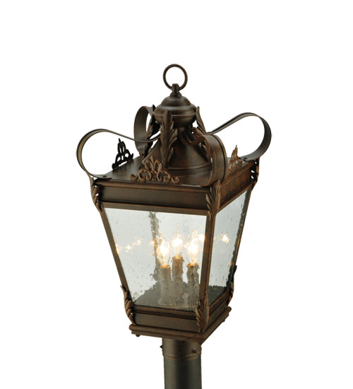 Meyda Tiffany Lighting 129190 Verona Three Light Post Mount Outdoor Bronze / Dark