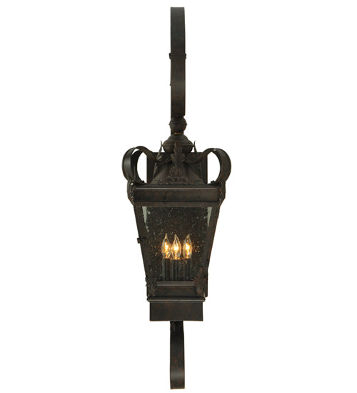 Meyda Tiffany Lighting 129261 Verona Three Light Wall Sconce Outdoor Bronze / Dark