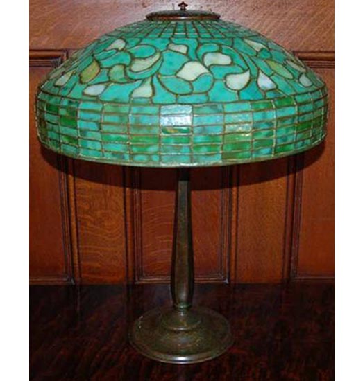 Meyda Tiffany Lighting 129287 Roseborder Three Light Table Lamp Lamp Bronze / Dark