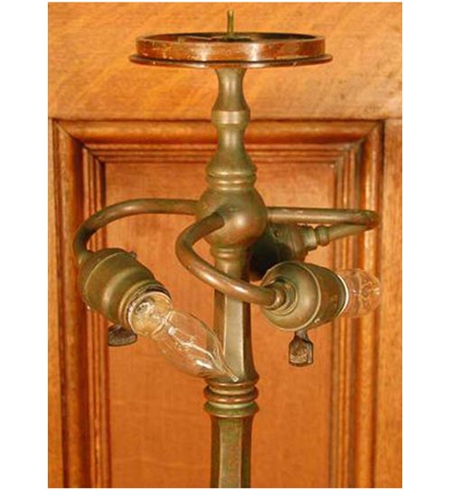 Meyda Tiffany Lighting 129287 Roseborder Three Light Table Lamp Lamp Bronze / Dark